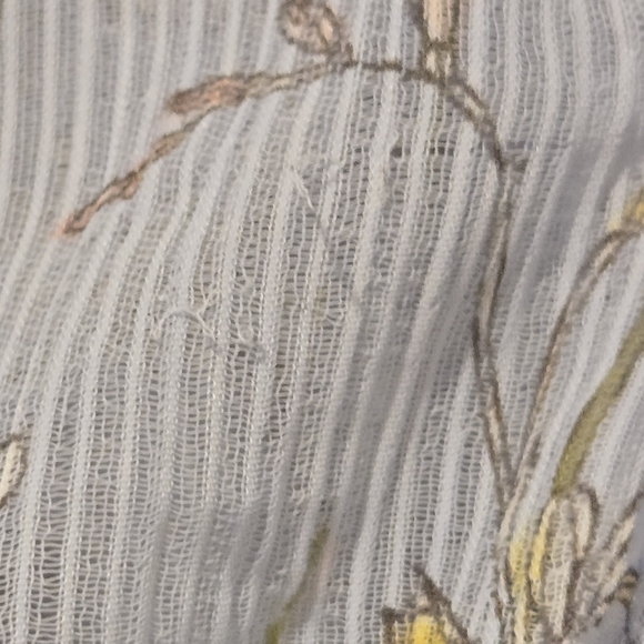 Banana Republic Pale Blue Floral Puff Sleeve Dress Size 12 - Picture 10 of 10